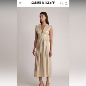 Gold Sabina Musayev Tinka Dress NWT